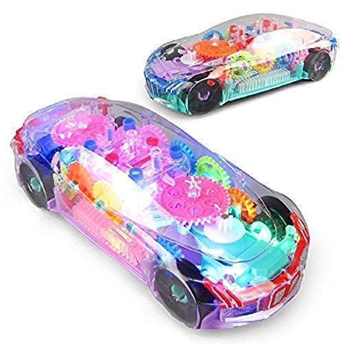 Transparent Concept Racing Car for Kids with Gear Technology 3D Light,Musical Sound