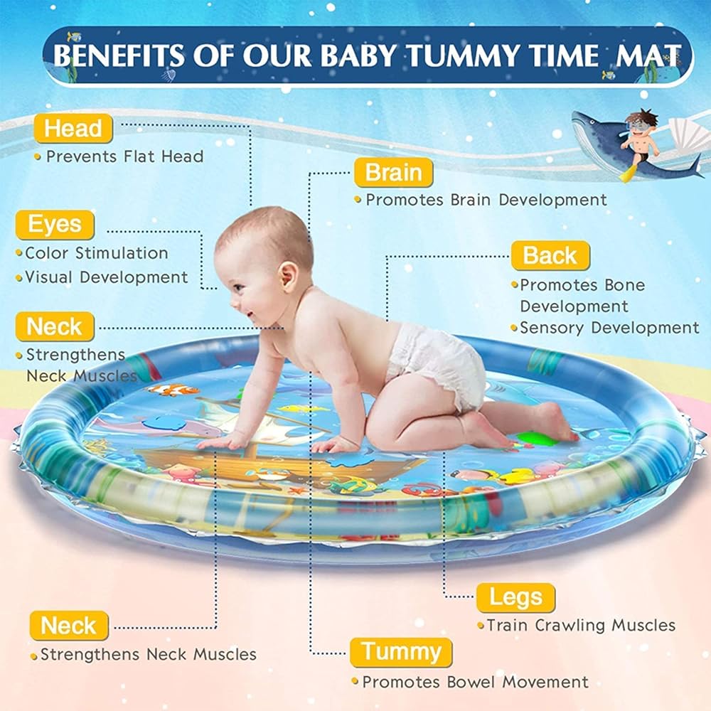 Baby Water Mat Inflatable Cushion Infant Toddler Water Play Mat Toys
