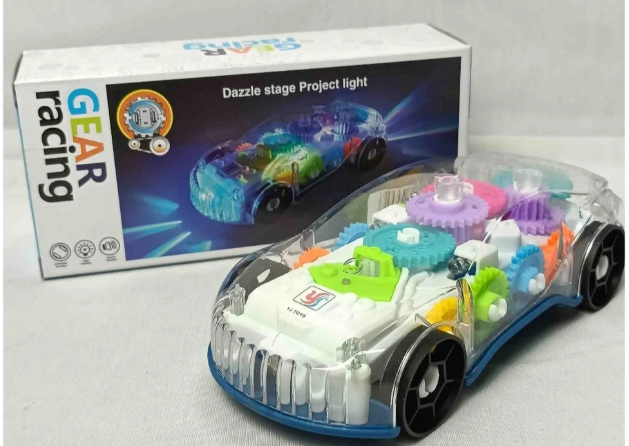 Transparent Concept Racing Car for Kids with Gear Technology 3D Light,Musical Sound